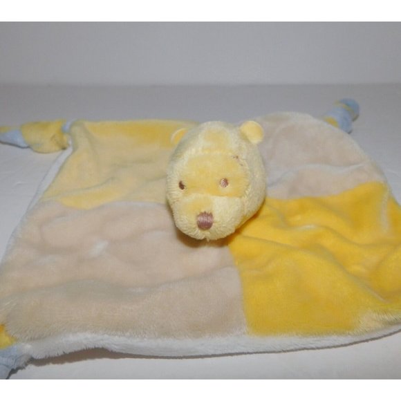 Disney Baby Winnie the Pooh Tan Yellow knotted Corners Plush Security Blanket - Picture 2 of 6